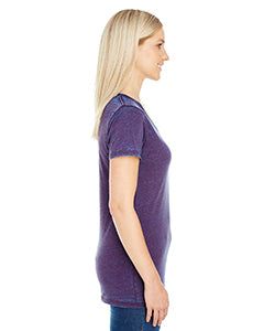 Women's Cross Dye Short-Sleeve V-Neck T-Shirt - Berry