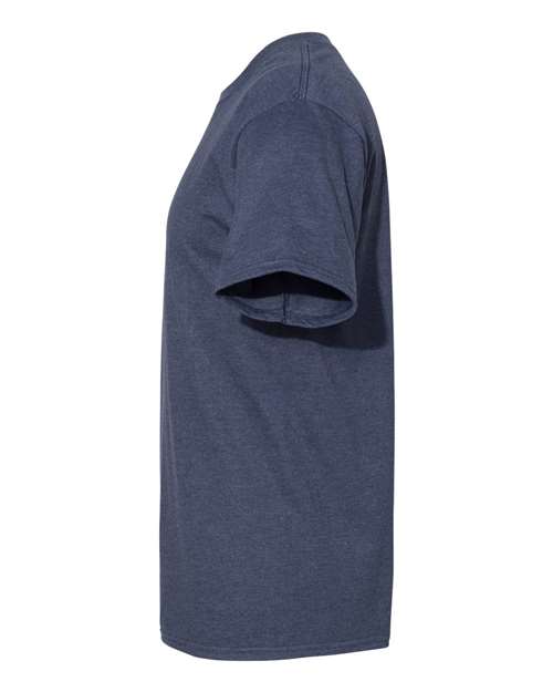 Hanes 5180 Heather Navy — direct side