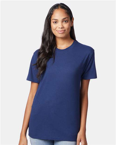 Hanes 42TB Solid Navy Triblend — on model front