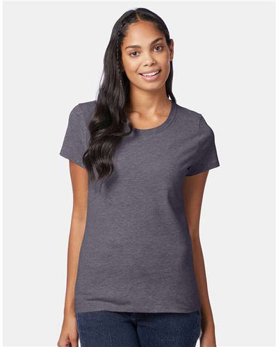 Hanes SL04 Charcoal Heather — on model front
