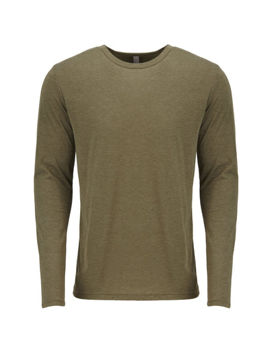 Men's Triblend Long-Sleeve Crew - Military Green