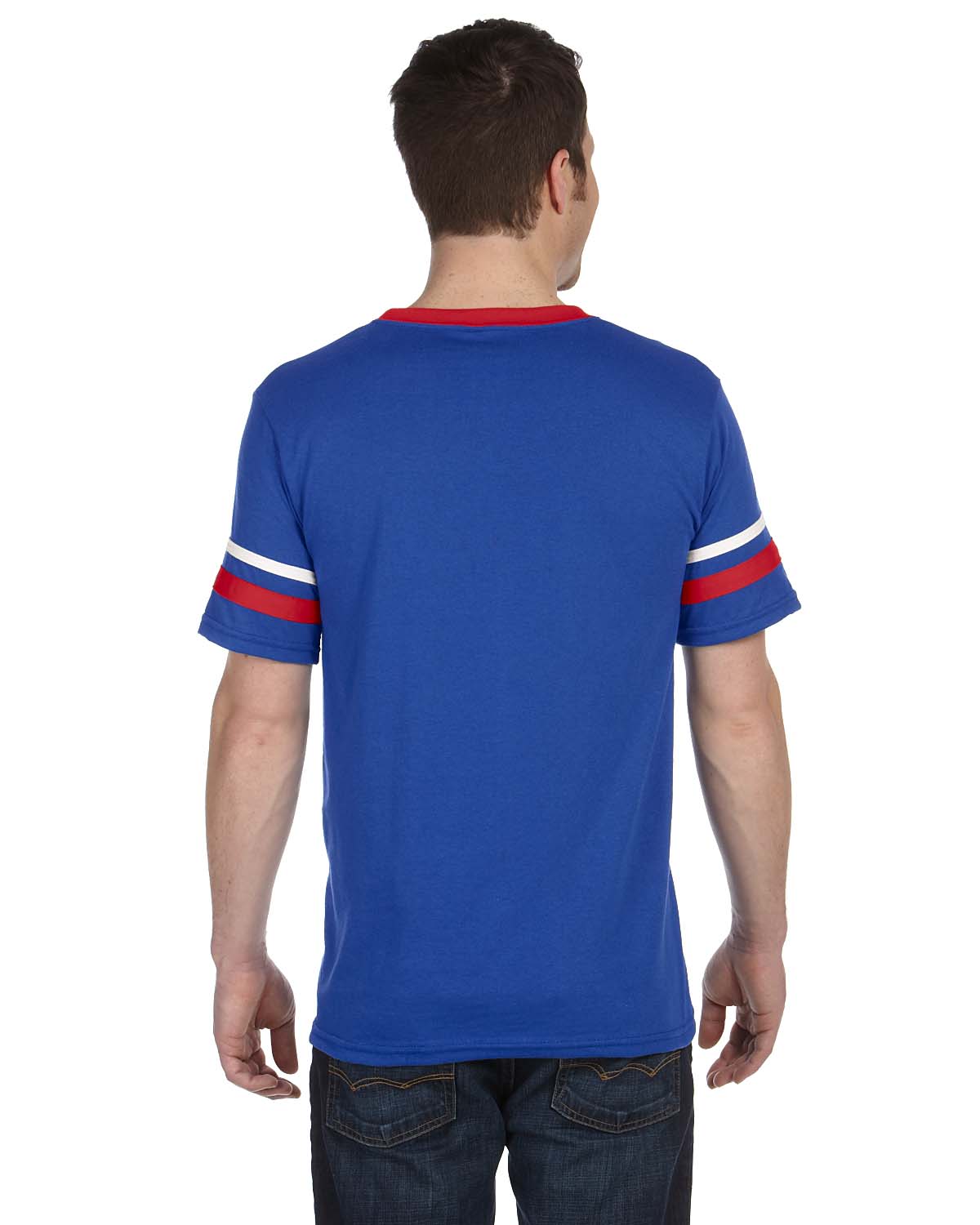Unisex Sleeve Stripe Jersey - Royal / Red / White