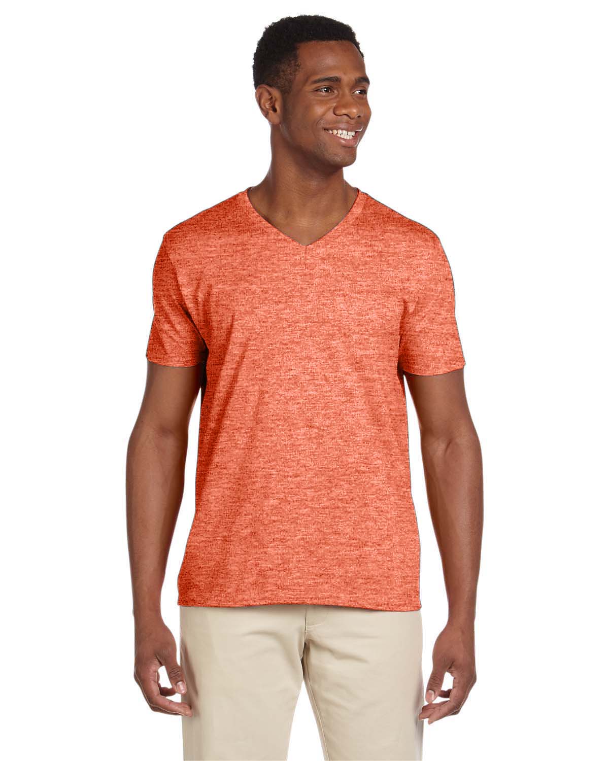 Unisex Softstyle® V-Neck T-Shirt - Heather Orange
