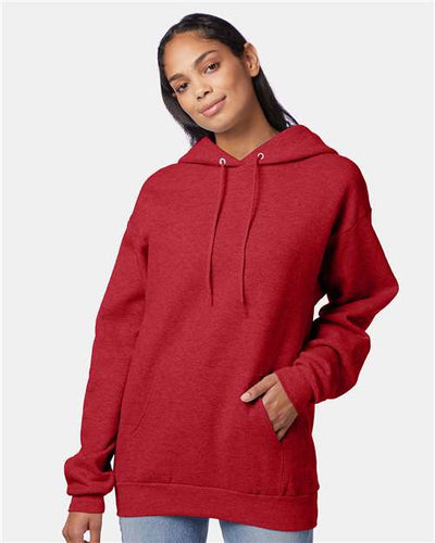 Hanes P170 Heather Red — on model front