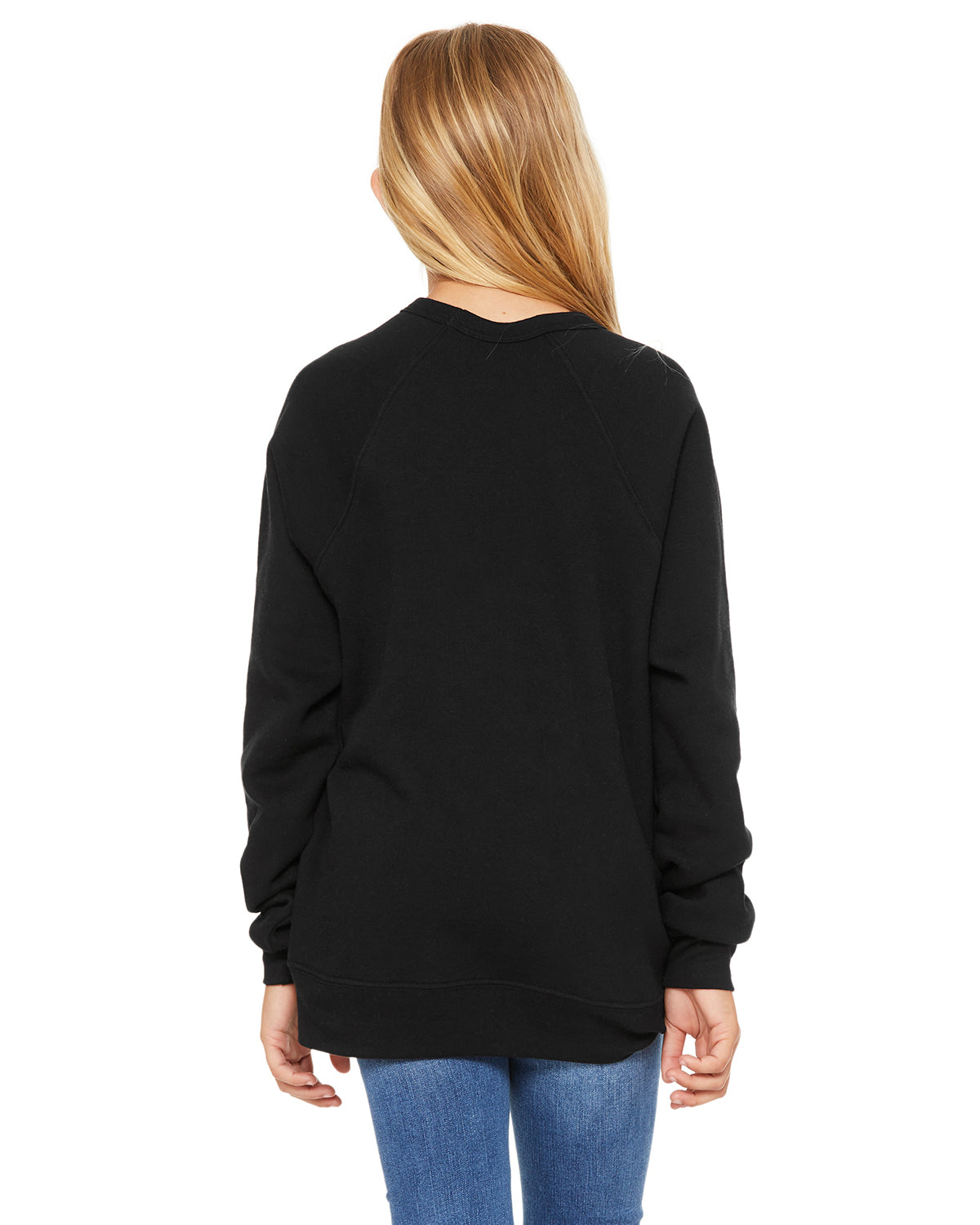 Youth Sponge Fleece Raglan Sweatshirt - Black