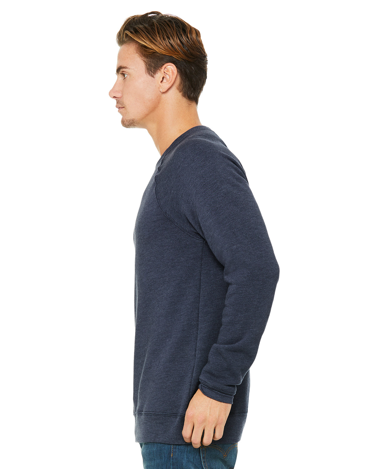 Unisex Sponge Fleece Raglan Sweatshirt - Heather Navy