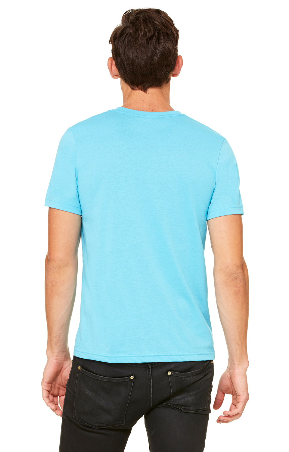 Unisex Poly-Cotton Short-Sleeve T-Shirt - Neon Blue