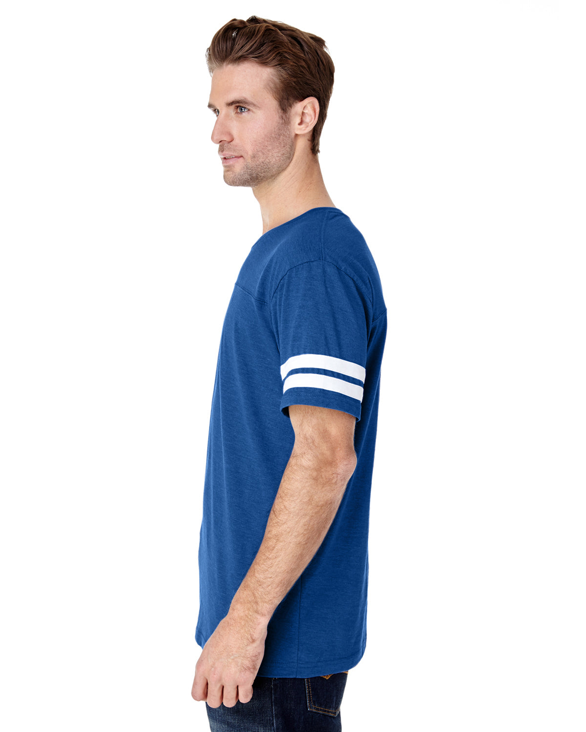 Men's Football T-Shirt - Vintage Royal / Blend White