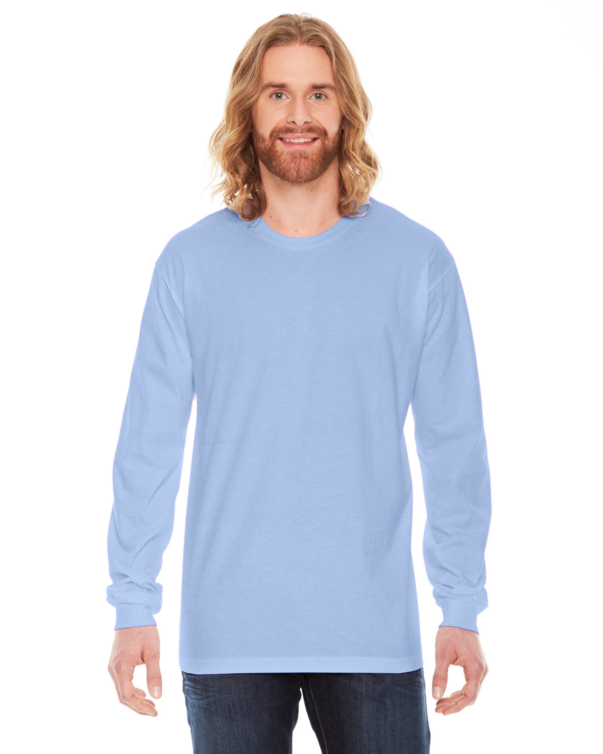 Unisex Fine Jersey Long-Sleeve T-Shirt - Baby Blue