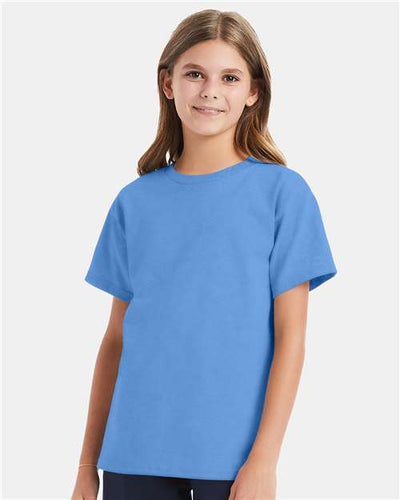 Hanes 5480 Carolina Blue — on model front