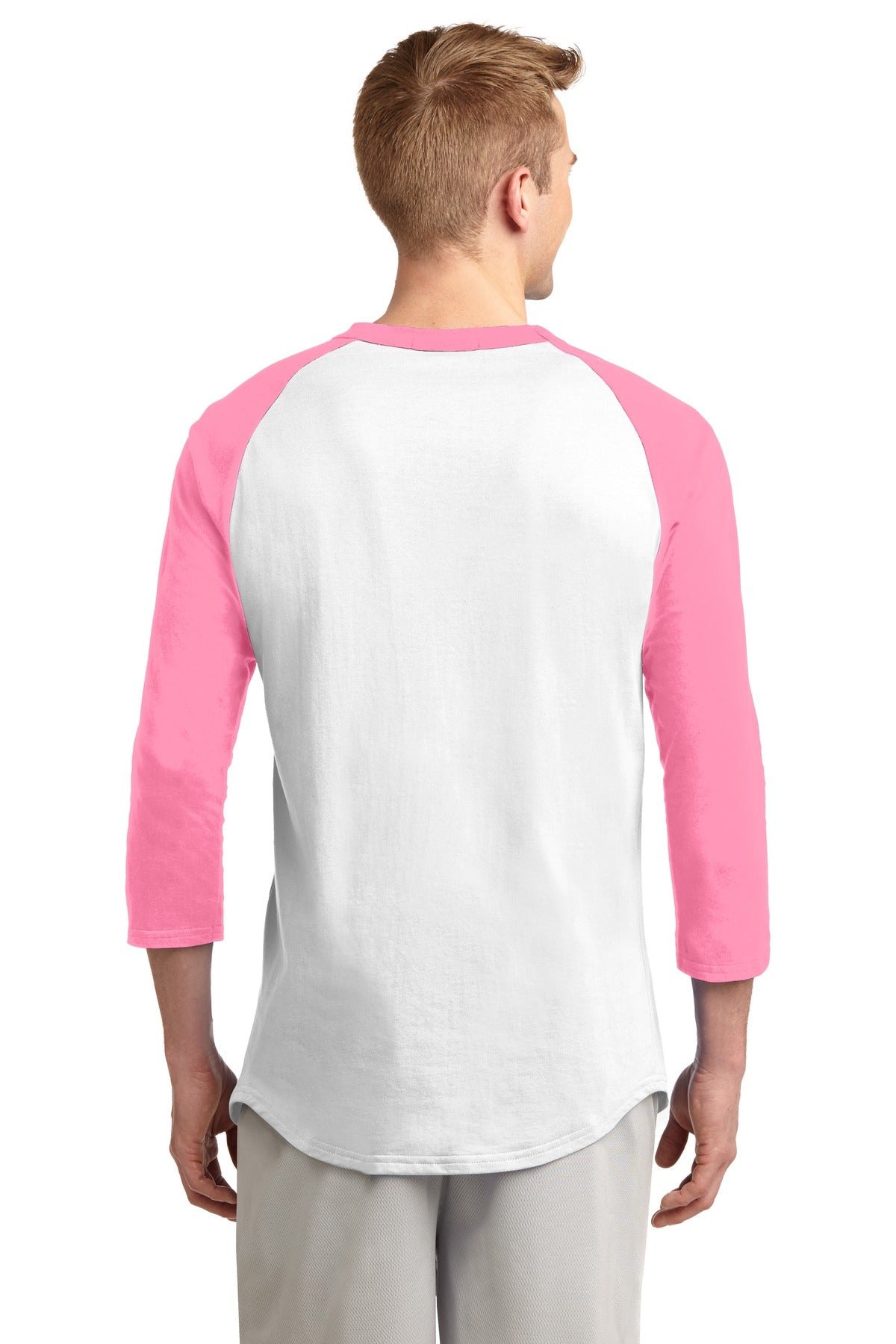 Unisex Colorblock Raglan Jersey - White / Bright Pink