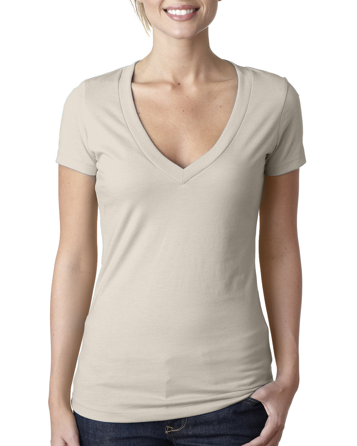 Women's CVC Deep V - Sand