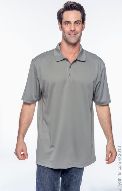 Men's Double Mesh Polo - Charcoal