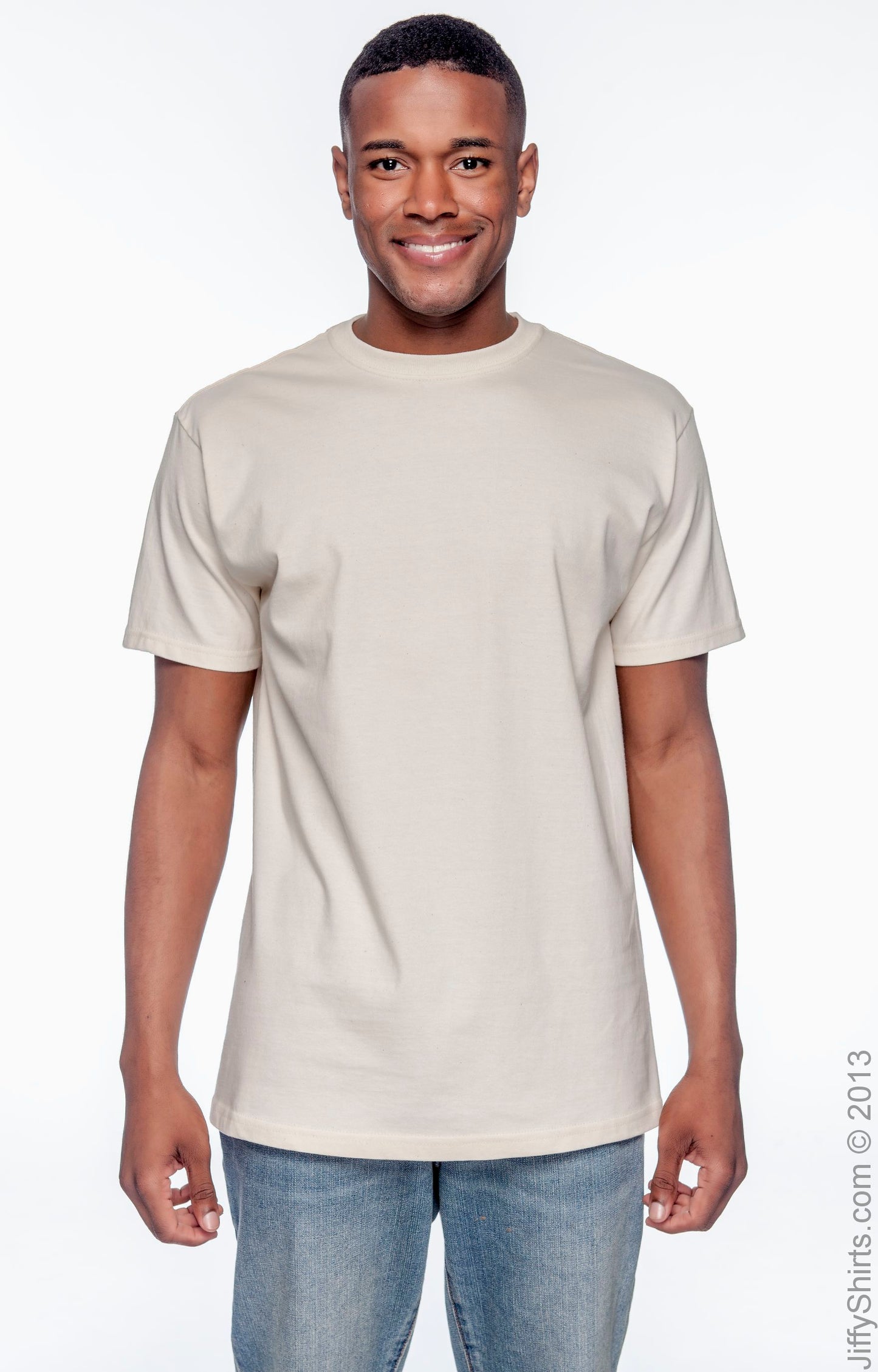 Men's 100% Organic Cotton Classic Short-Sleeve T-Shirt - Natural