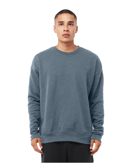 Unisex Drop Shoulder Fleece - Heather Slate