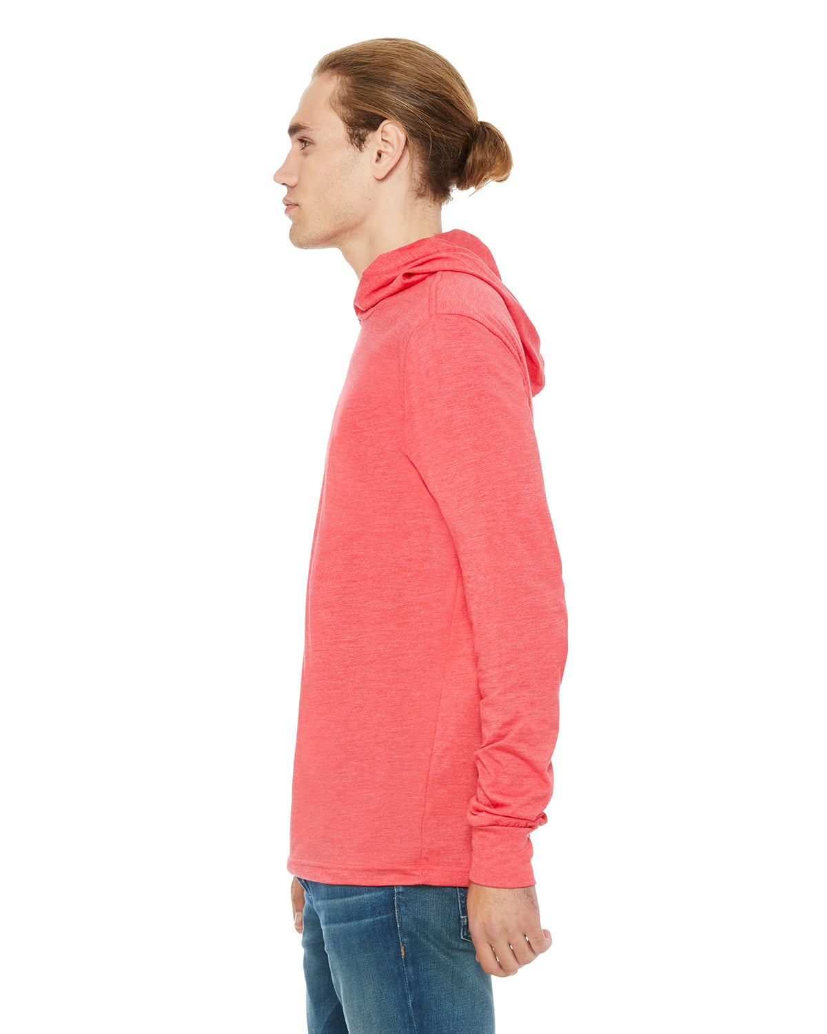 Unisex Jersey Long-Sleeve Hoodie - Heather Red