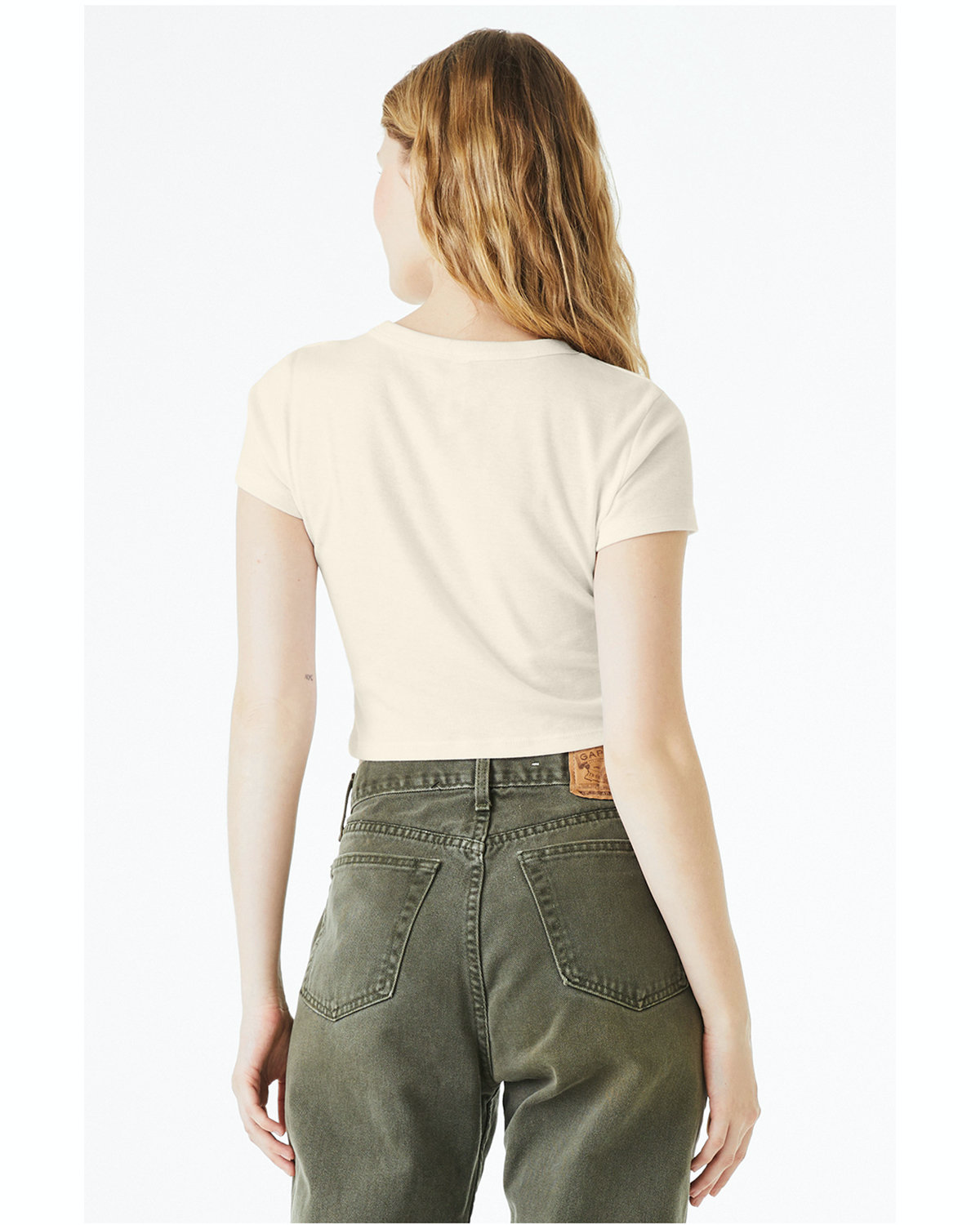 Women's Micro Ribbed Baby Tee - Solid Natural Blend