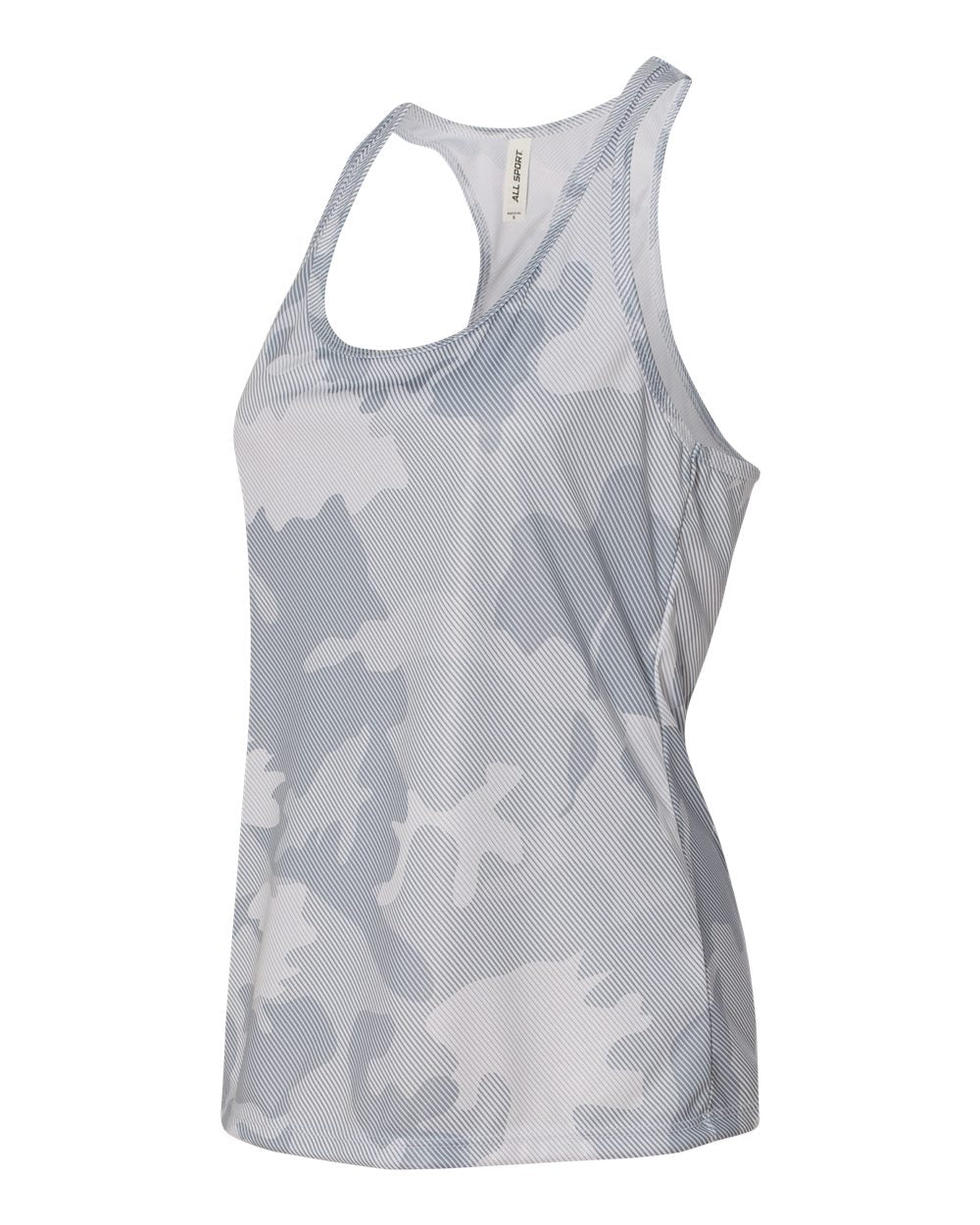 Women's Performance Racerback Tank - White Laser Camo