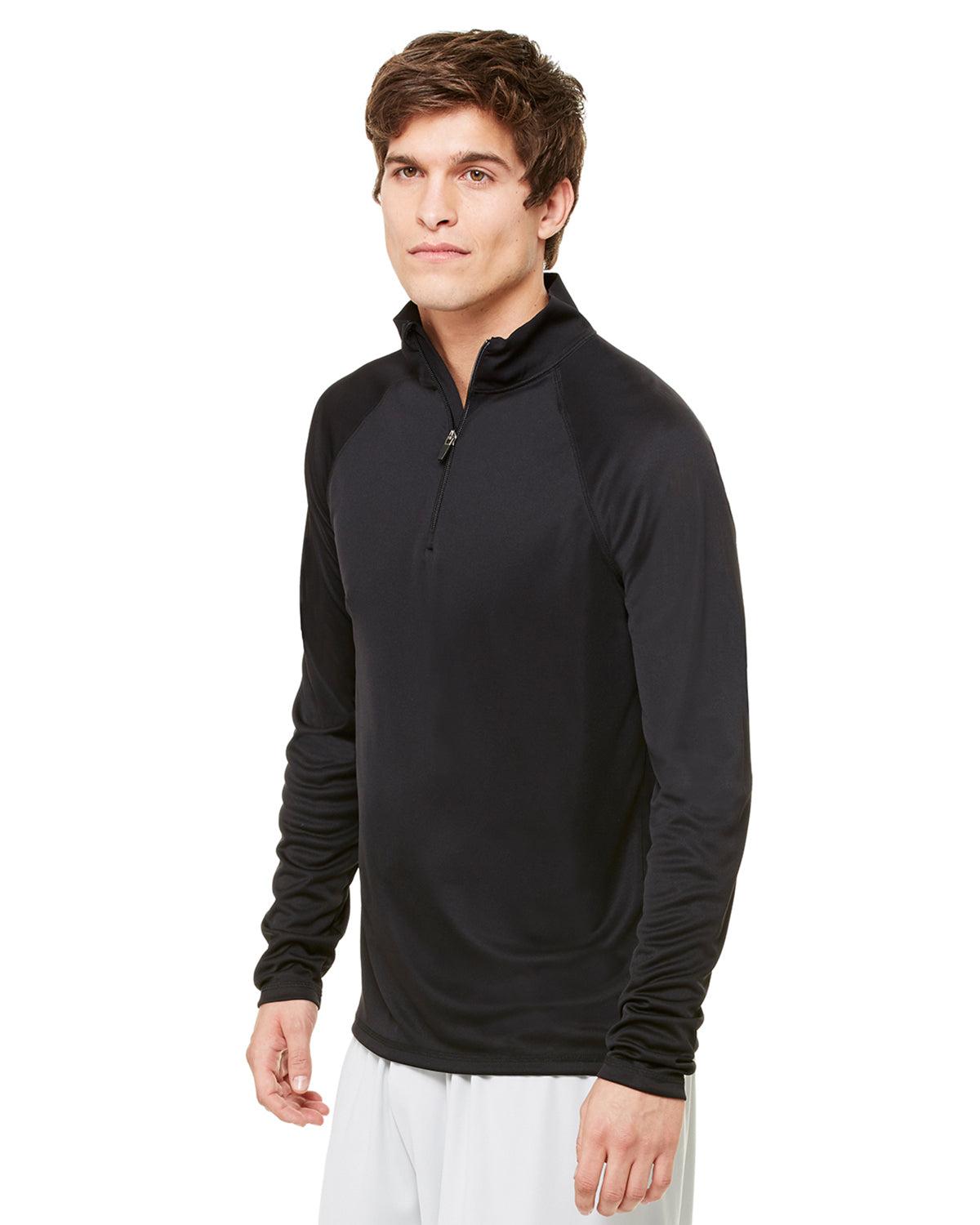 Unisex Quarter-Zip Lightweight Pullover - Black
