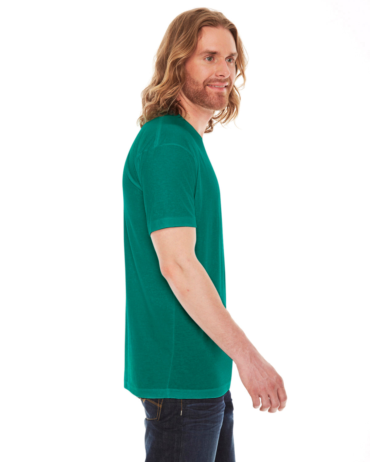 Unisex Poly-Cotton Short-Sleeve Crewneck - Evergreen