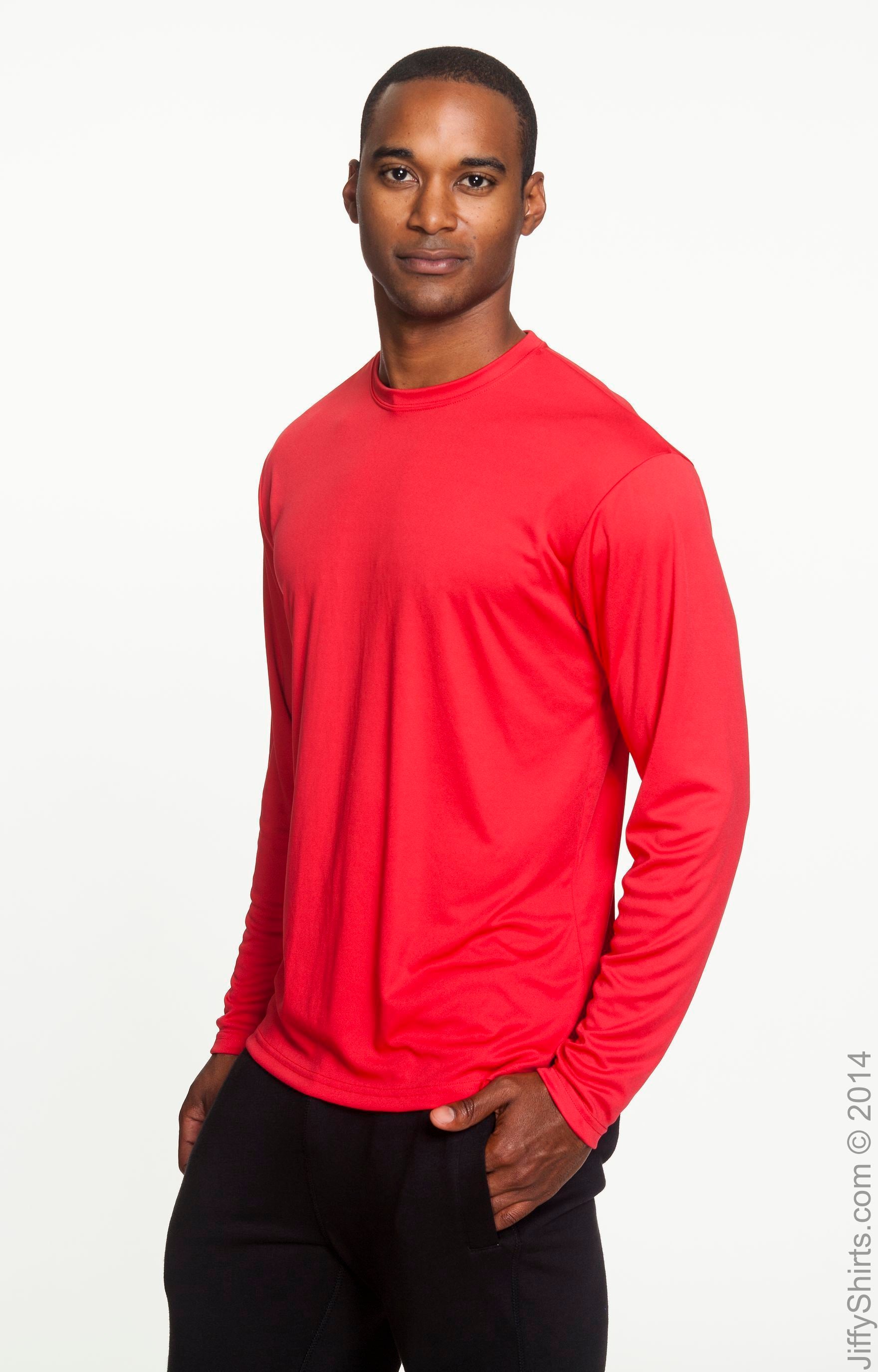 Men's Cooling Performance Long Sleeve T-Shirt - Scarlet