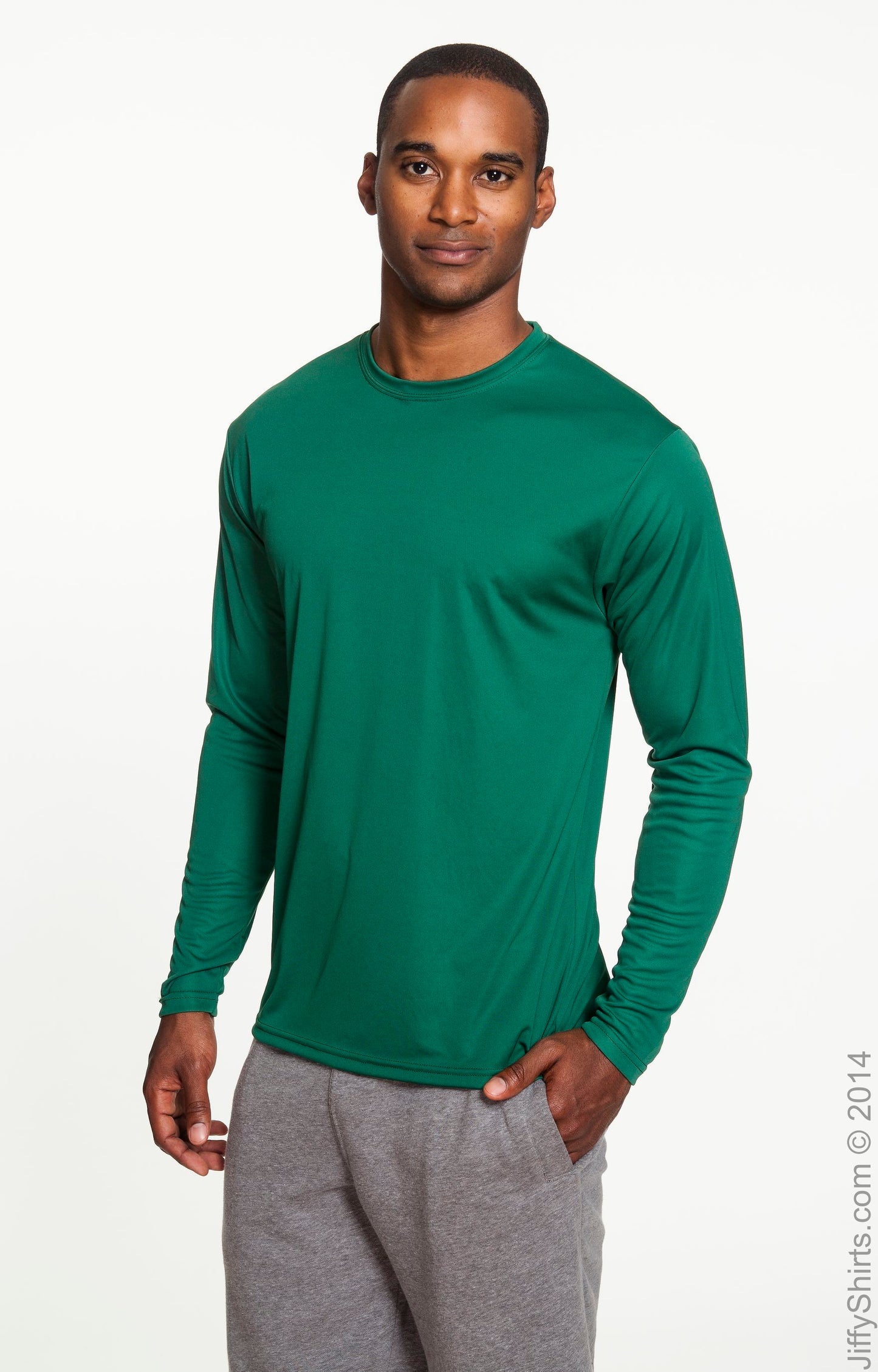 Men's Cooling Performance Long Sleeve T-Shirt - Forest Green