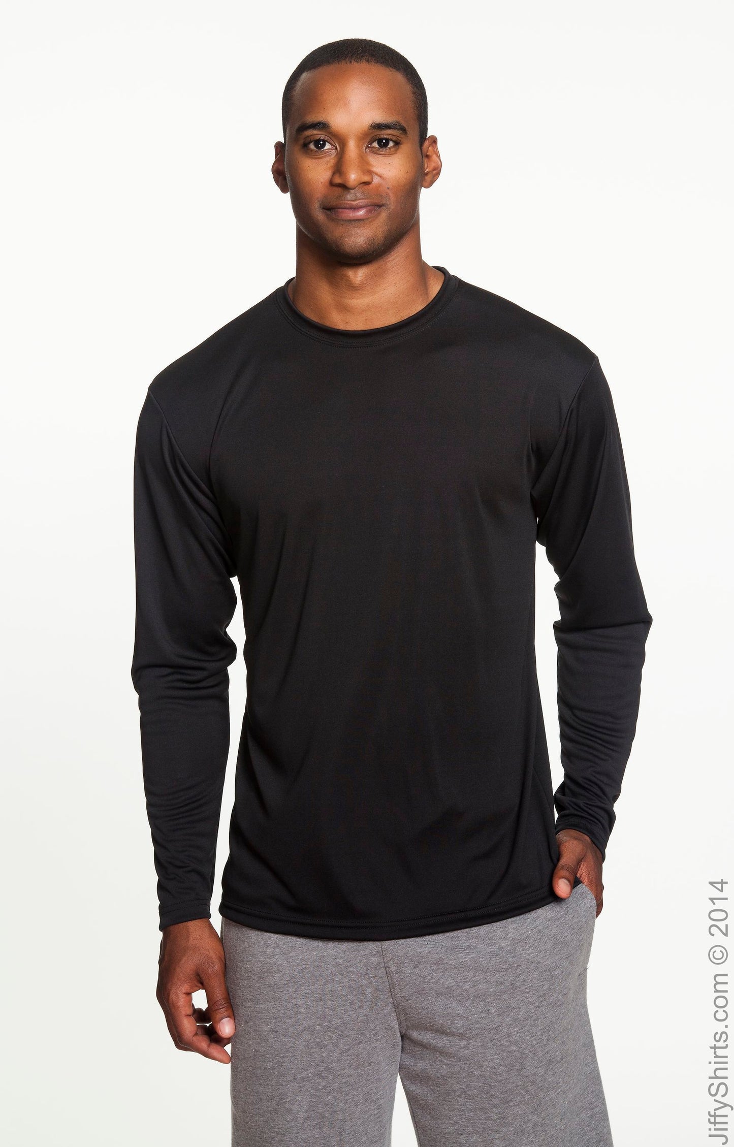 Men's Cooling Performance Long Sleeve T-Shirt - Black