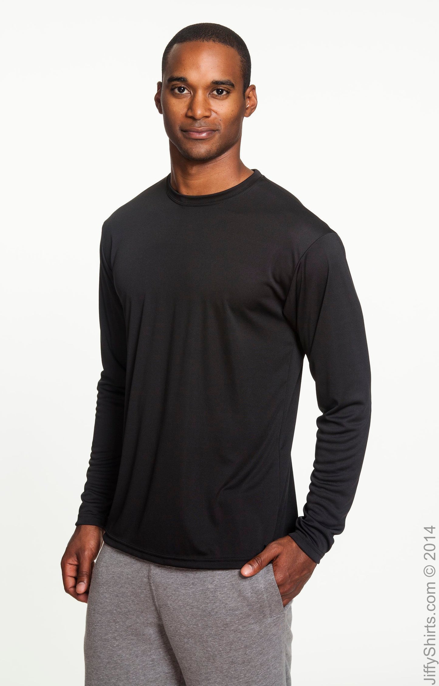 Men's Cooling Performance Long Sleeve T-Shirt - Black