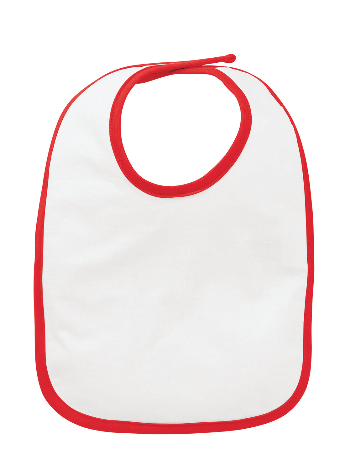 Infant Jersey Contrast Trim Velcro™ Bib - White / Red