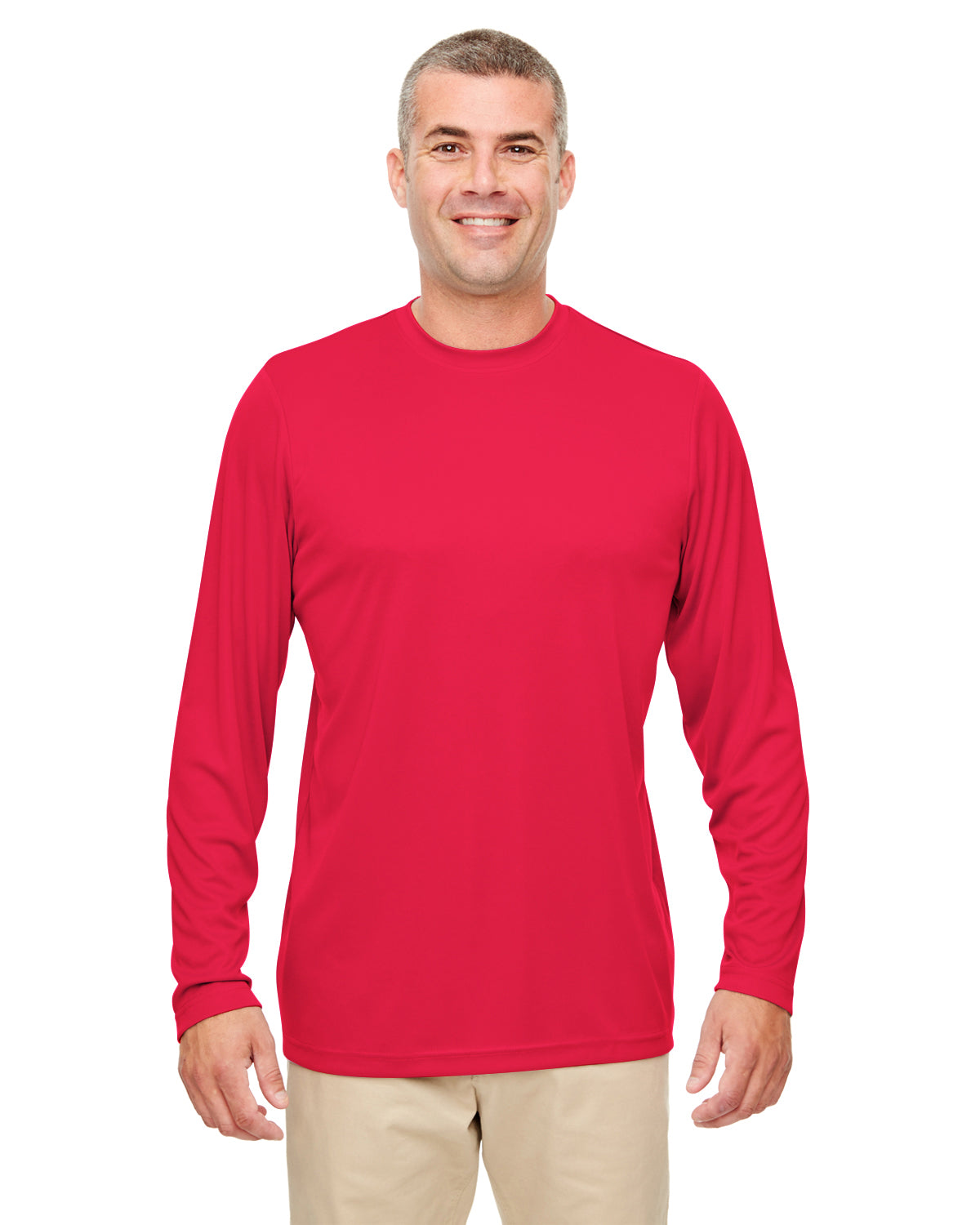 Men's Cool & Dry Performance Long-Sleeve Top - Red