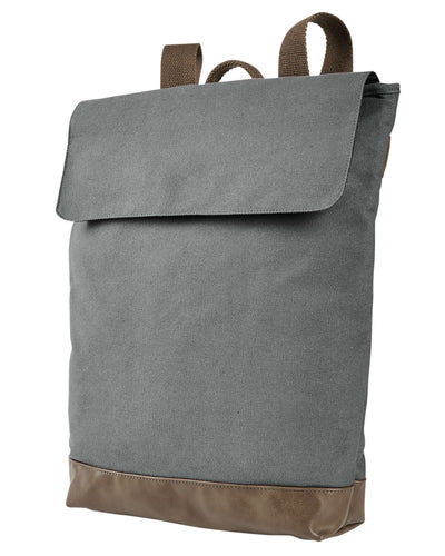 Canvas Rucksack Backpack - Smoke / Brown
