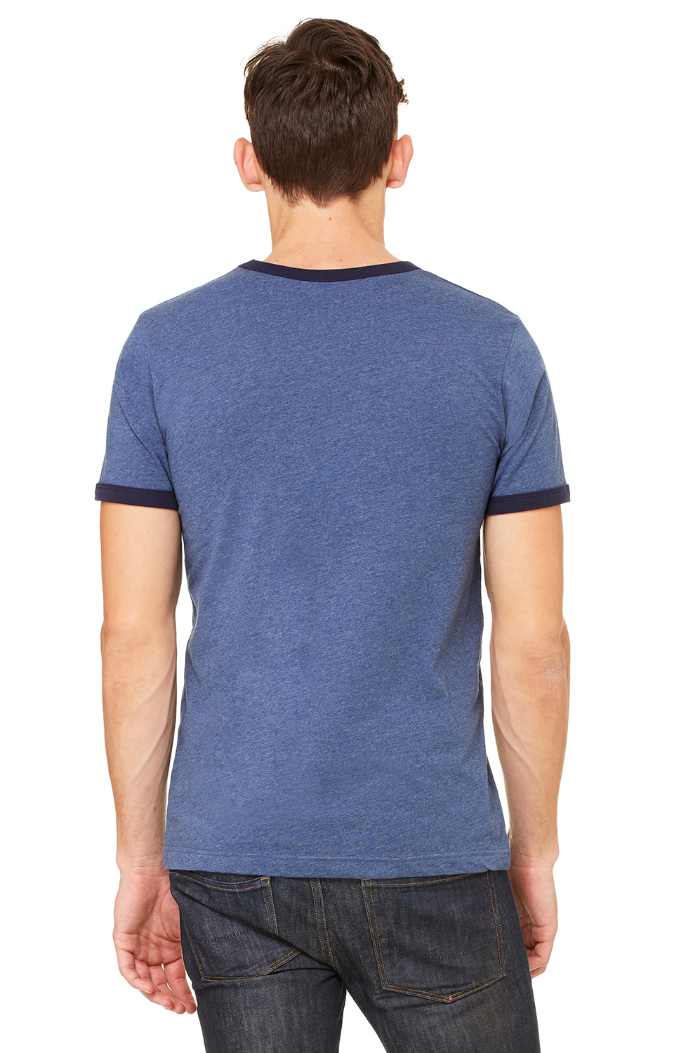 Men's Jersey Short-Sleeve Ringer T-Shirt - Heather Navy / Midnight