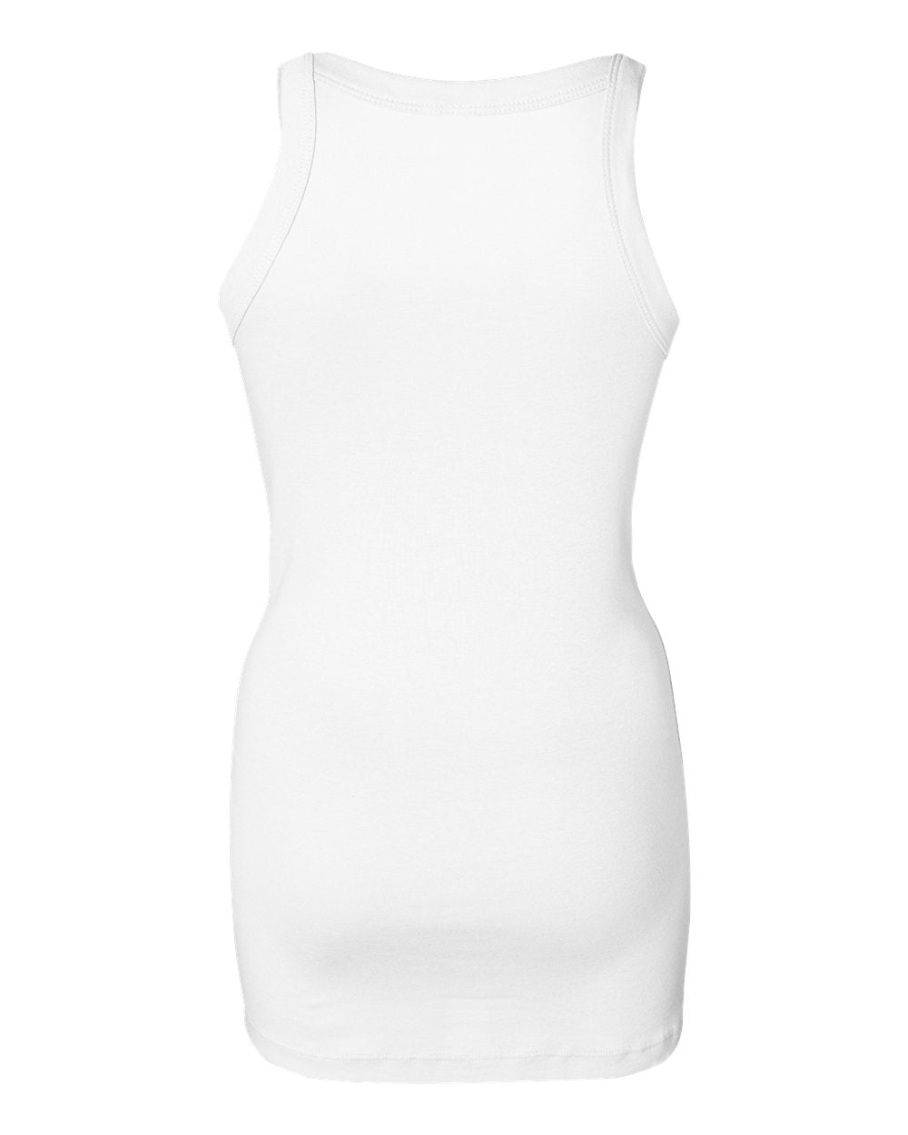 Women's Sheer Mini Rib Thin Strap Tank - White