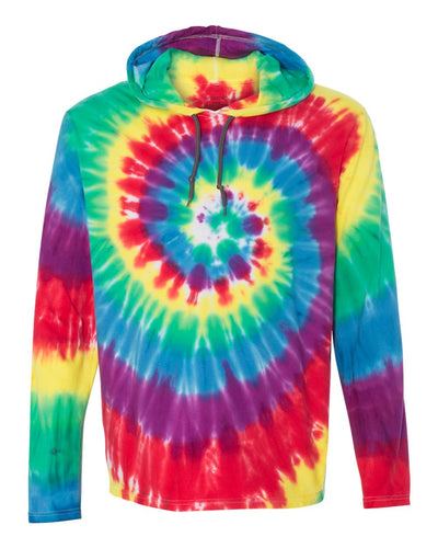 Unisex Tie Dye Hooded Pullover T-Shirt - Classic Rainbow Spiral