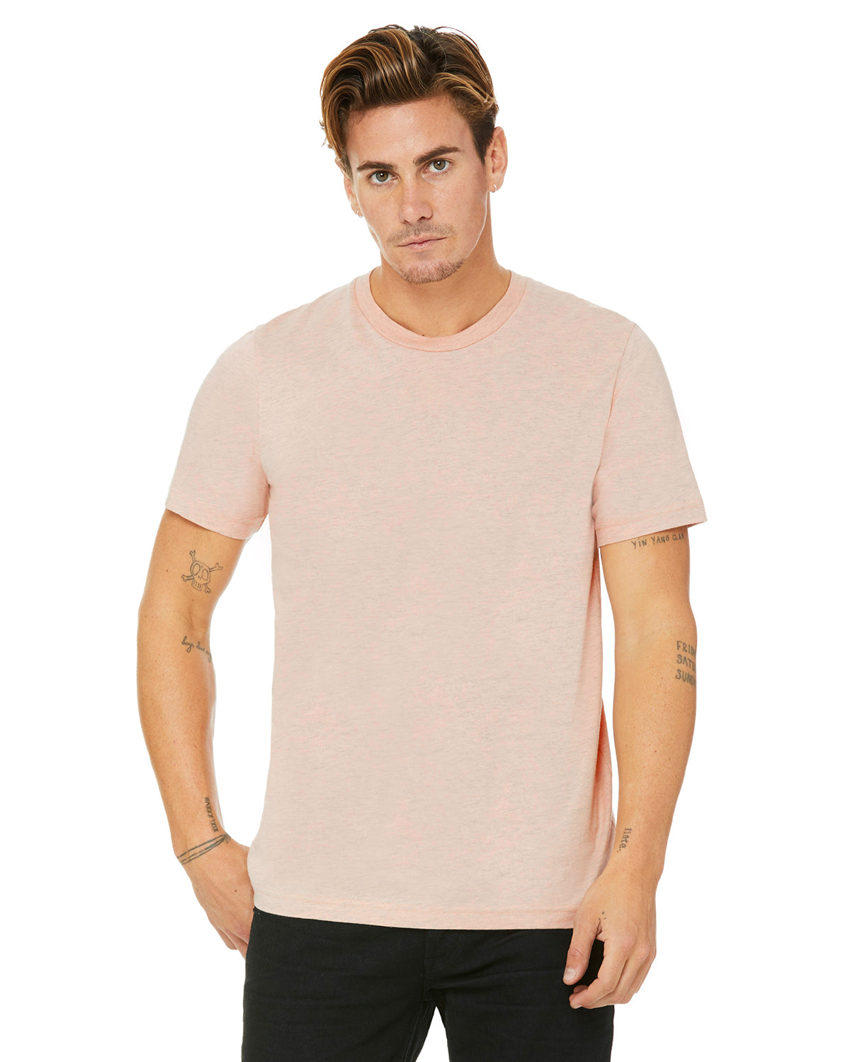 Unisex Heather CVC T-Shirt - Heather Prism Peach