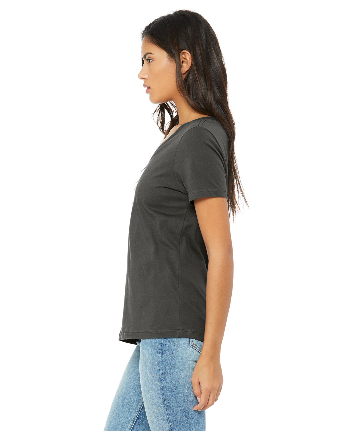 Women's Relaxed Jersey V-Neck T-Shirt - Asphalt