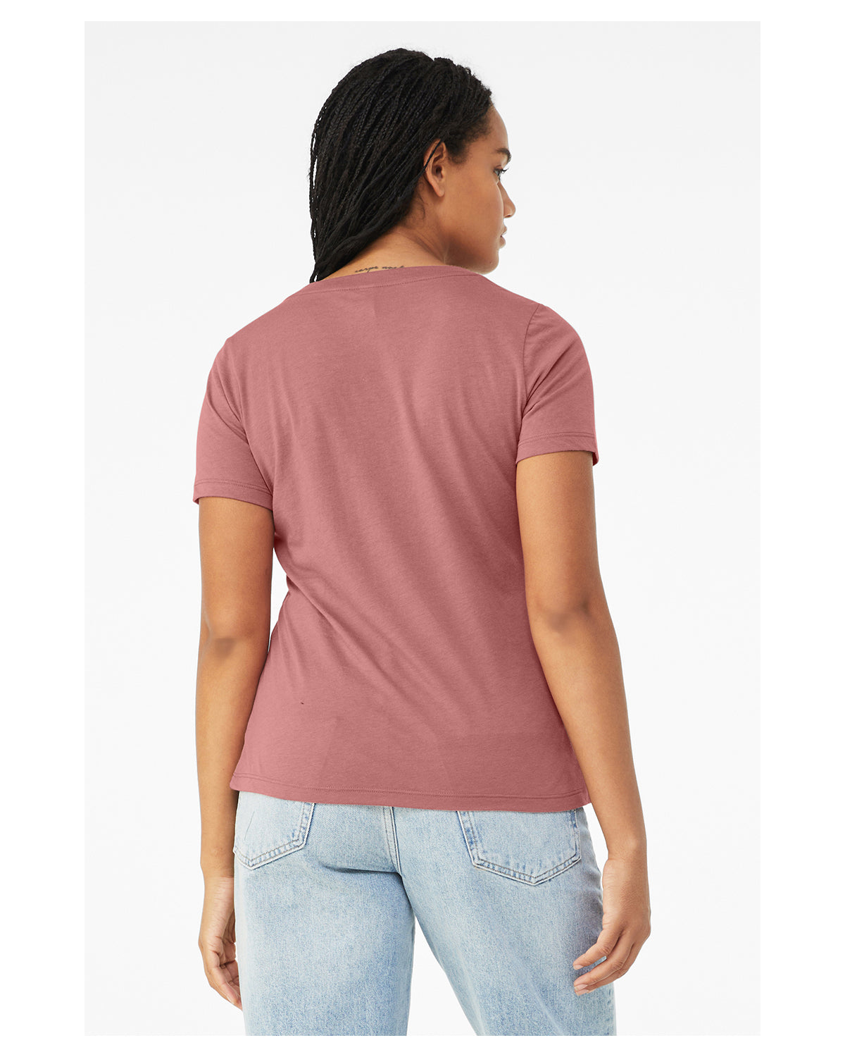Women's Relaxed Jersey V-Neck T-Shirt - Mauve Triblend