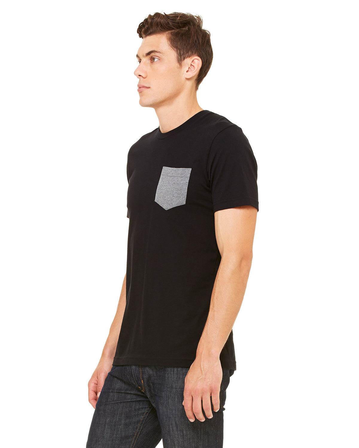 Men's Jersey Short-Sleeve Pocket T-Shirt - Black / Heather Deep