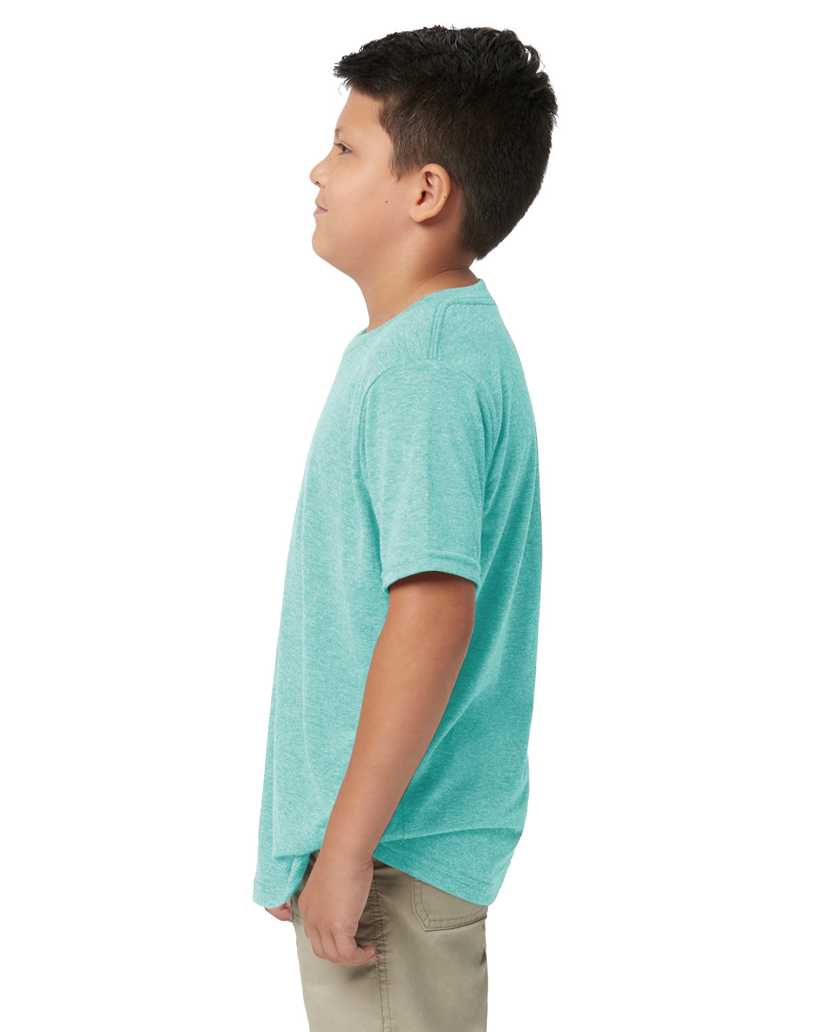 Youth Triblend Crew - Tahiti Blue