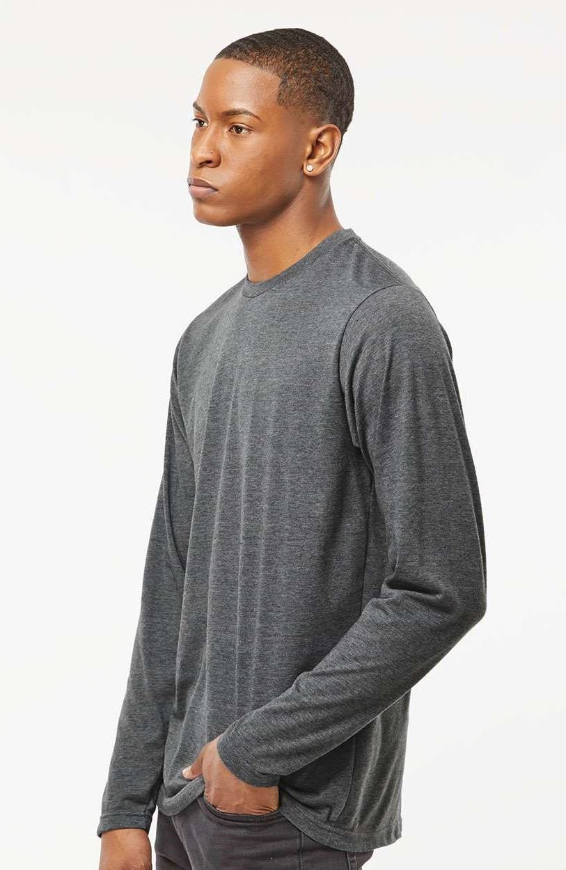 Unisex Poly-Rich Long Sleeve Tee - Heather Charcoal