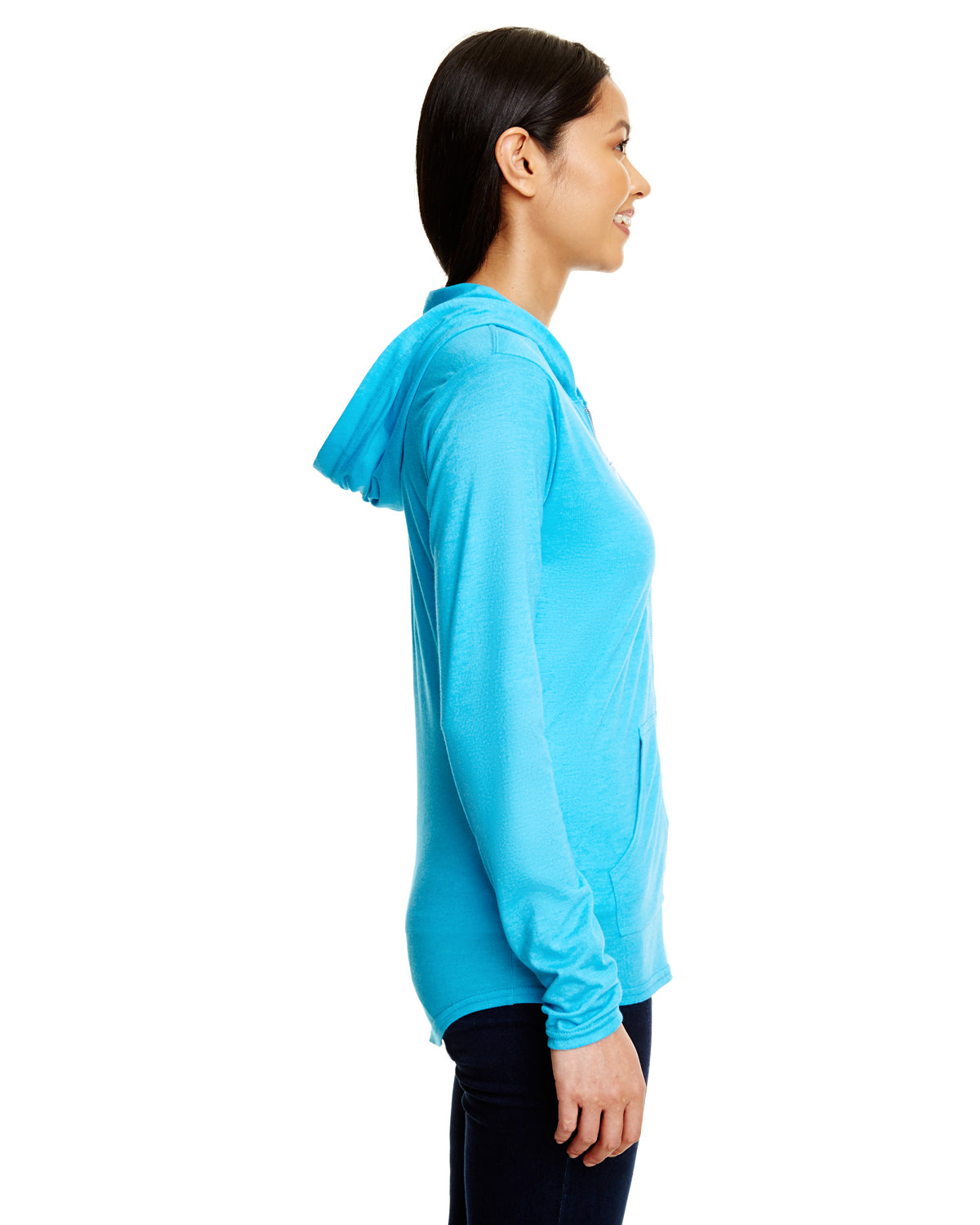 Women's Triblend Full-Zip Jacket - Heather Caribbean Blue