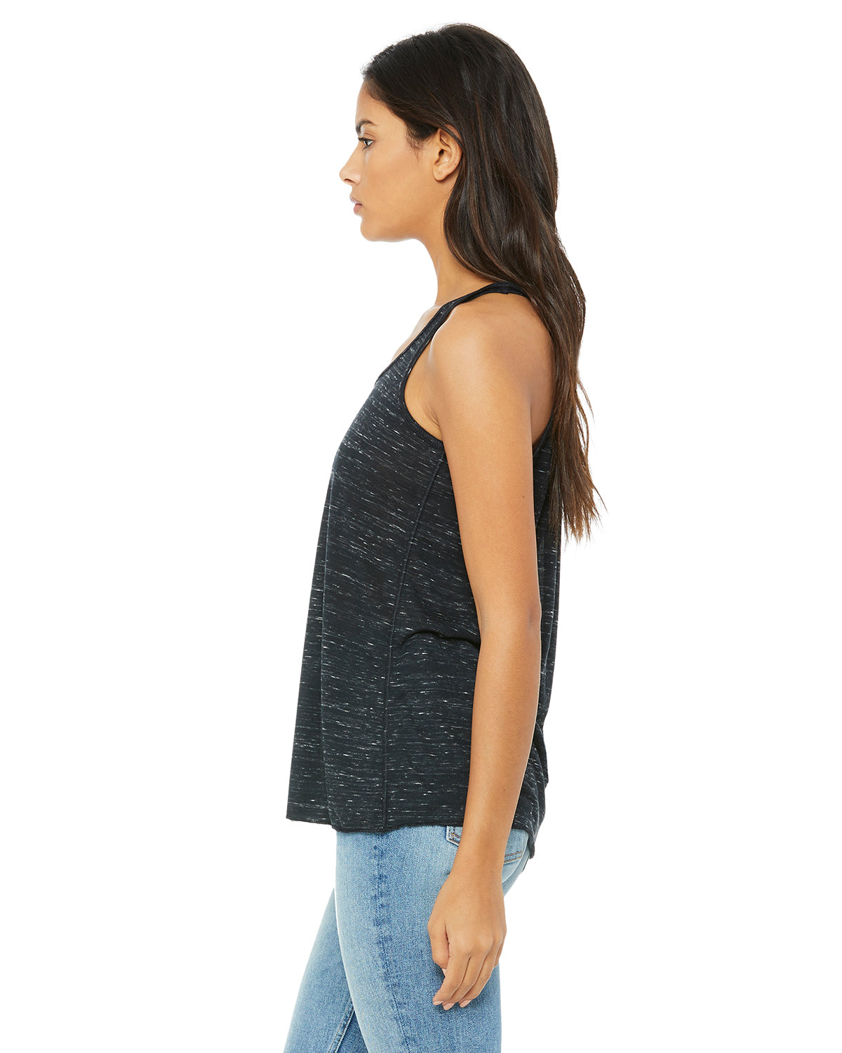 Women's Flowy Racerback Tank - Black Marble