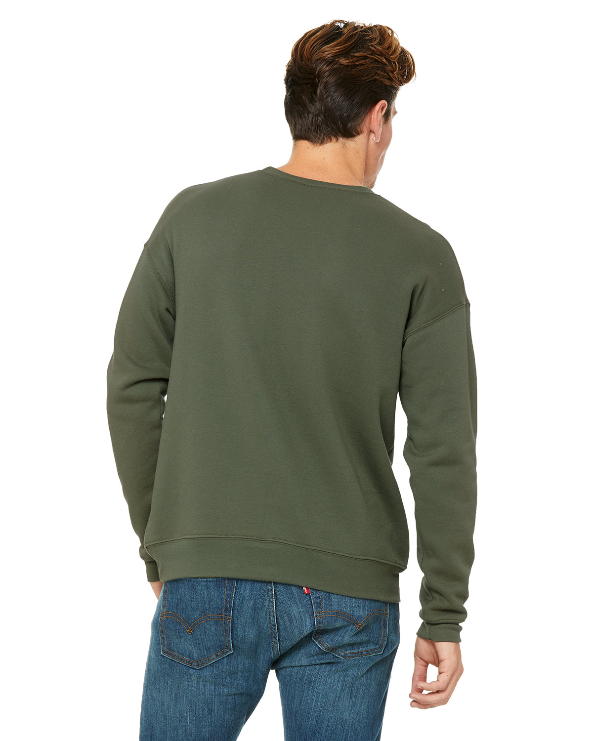 Unisex Drop Shoulder Fleece - Military Green