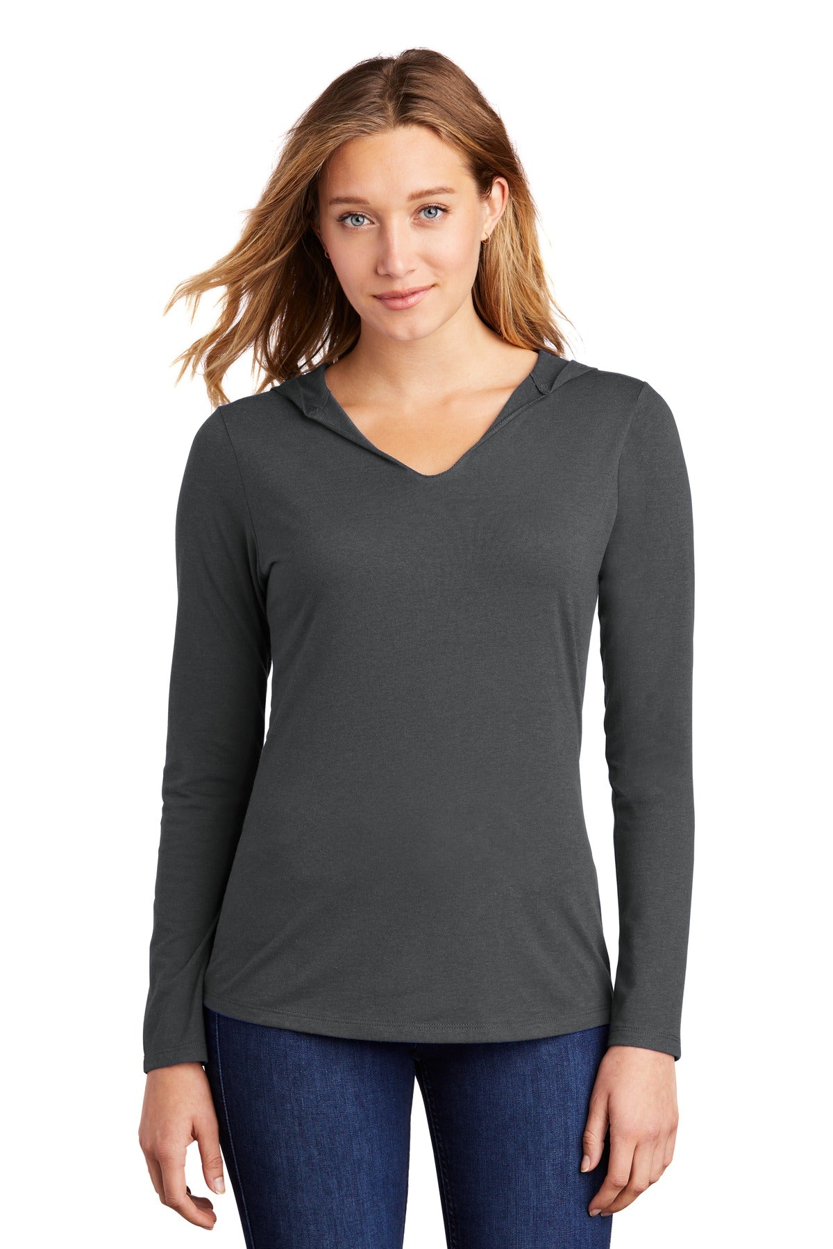 Women's Perfect Tri Long Sleeve Hoodie - Charcoal