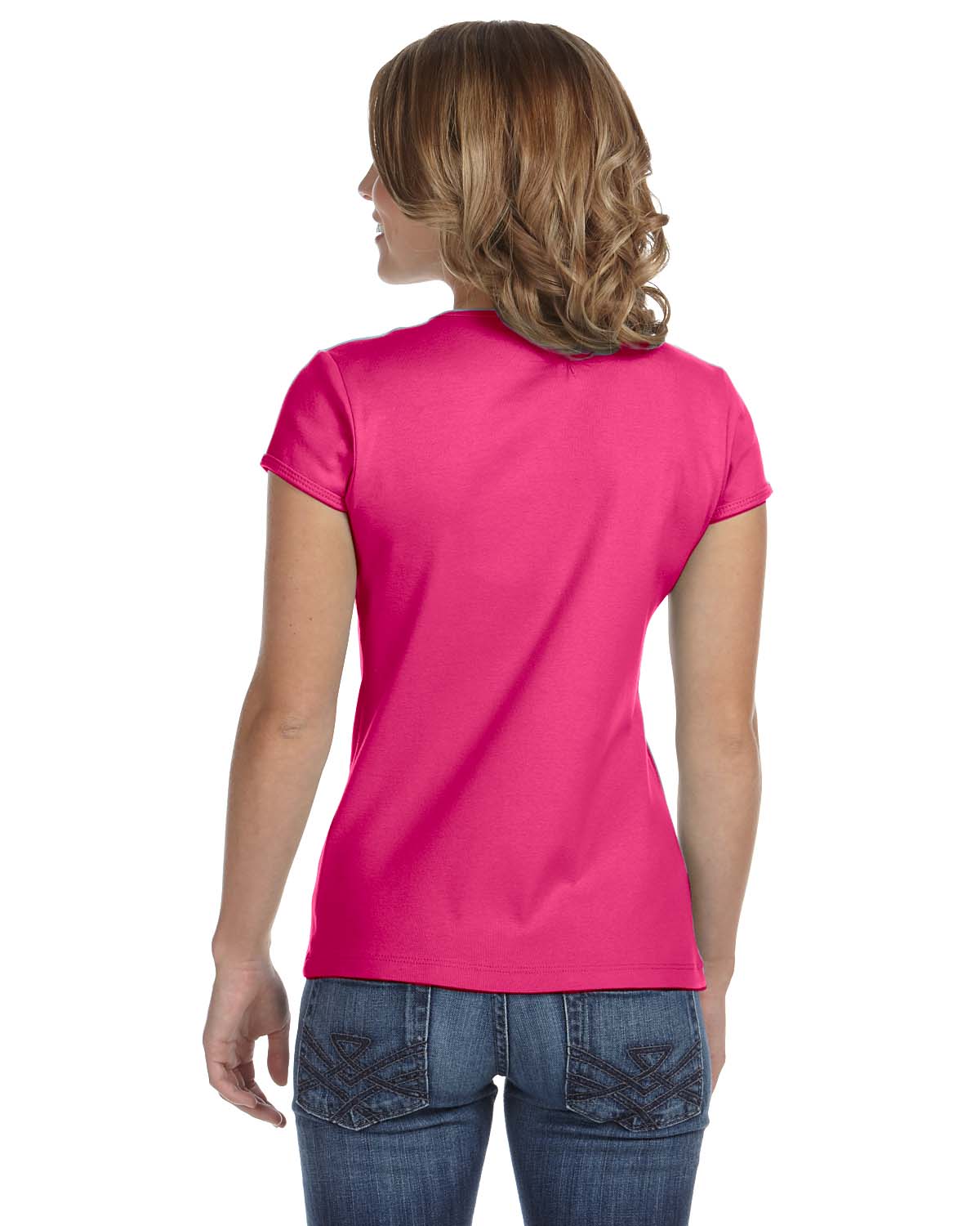 Women's Baby Rib Short-Sleeve T-Shirt - Fuchsia