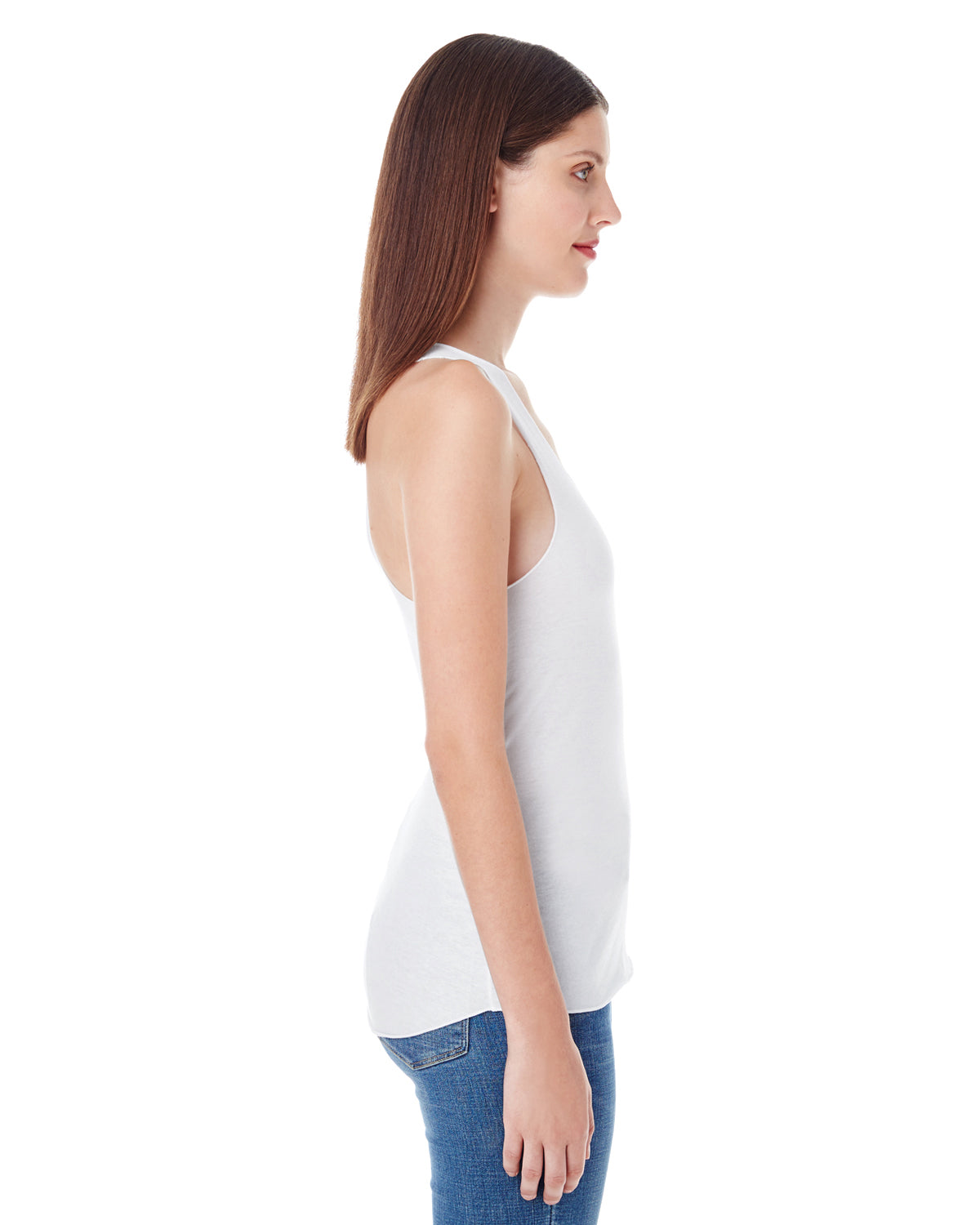 Women's Poly-Cotton Racerback Tank - White