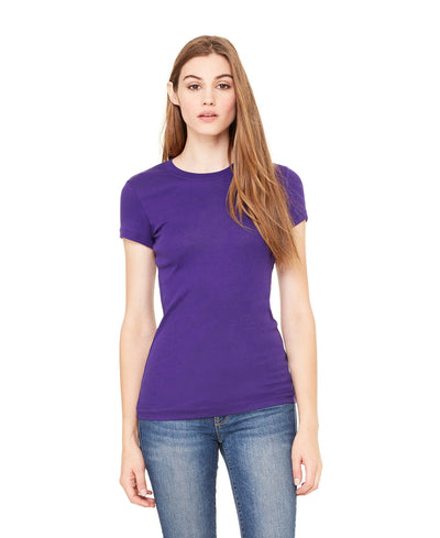 Women's Sheer Mini Rib Short-Sleeve T-Shirt - Team Purple