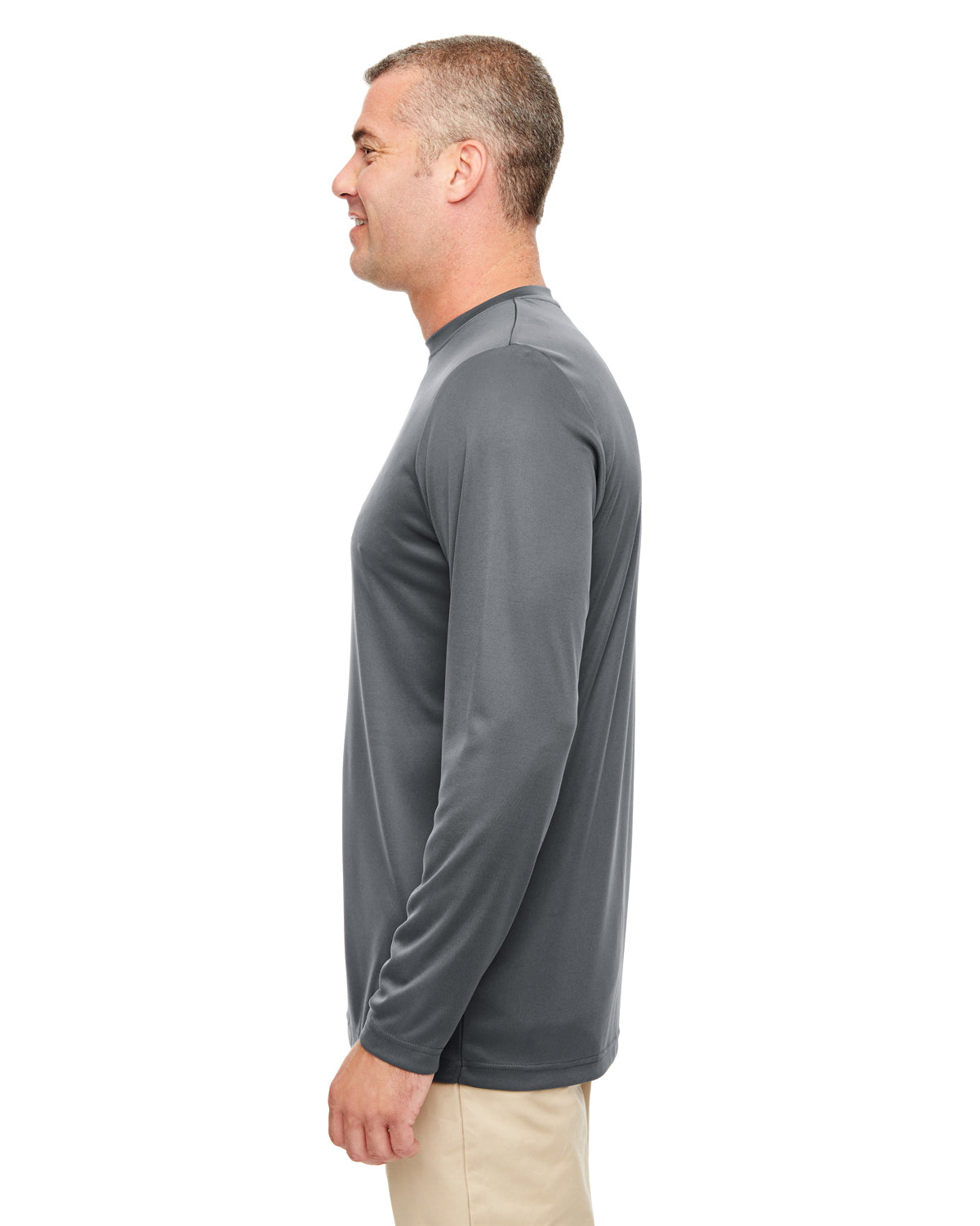 Men's Cool & Dry Performance Long-Sleeve Top - Charcoal