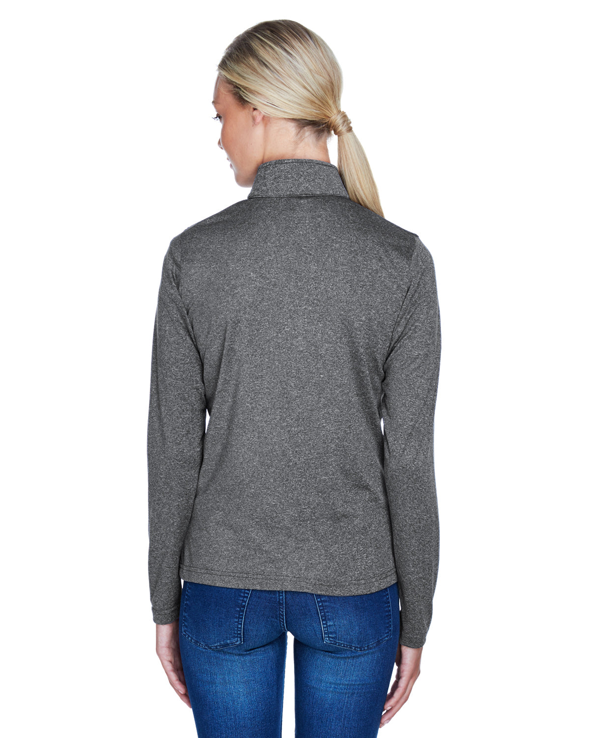 Women's Cool & Dry Heathered Performance Quarter-Zip - Black Heather