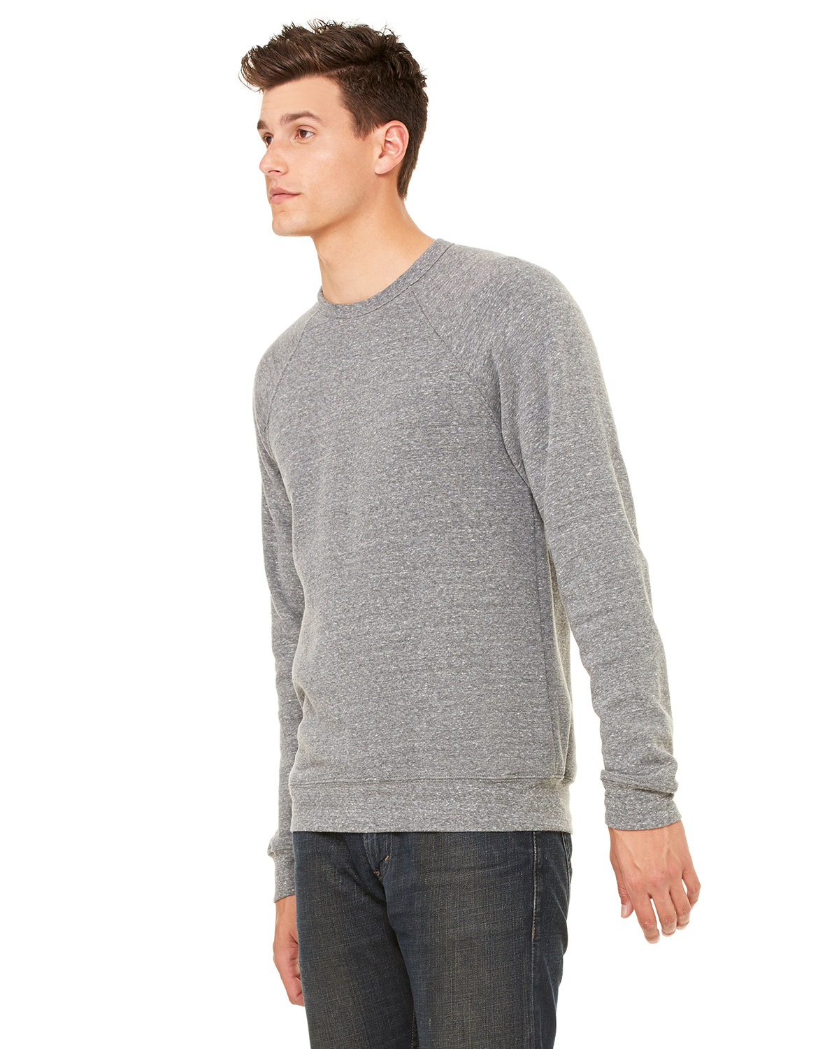 Unisex Sponge Fleece Raglan Sweatshirt - Gray Triblend